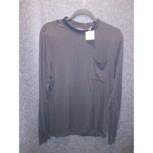 Ch. Chapter 2139 3207 Medium Mock Neck L-Sleeve‎ Shirt With Pocket Black NWT